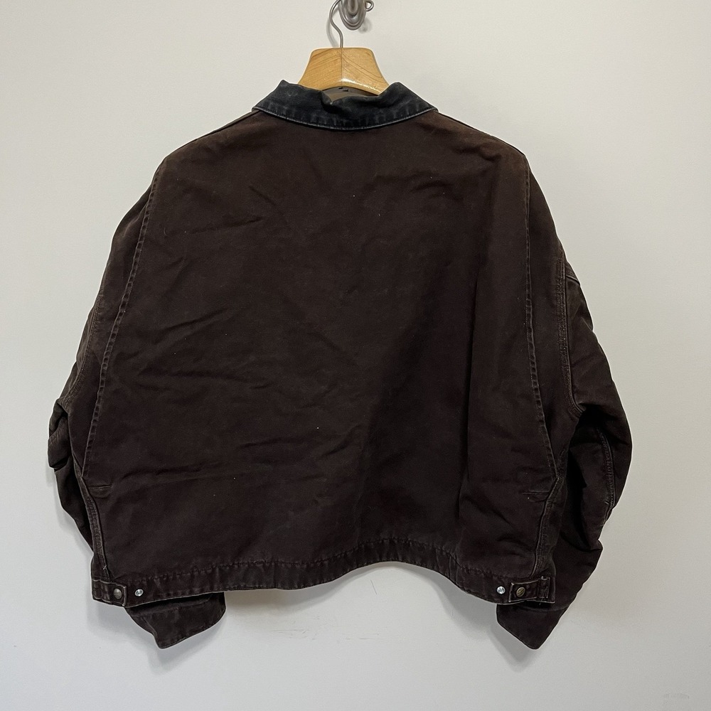 Vintage Carhartt Detroit Jacket J97 DKB Dark Brown Size 5XL Bkt Lined 2000s - Picture 4 of 5